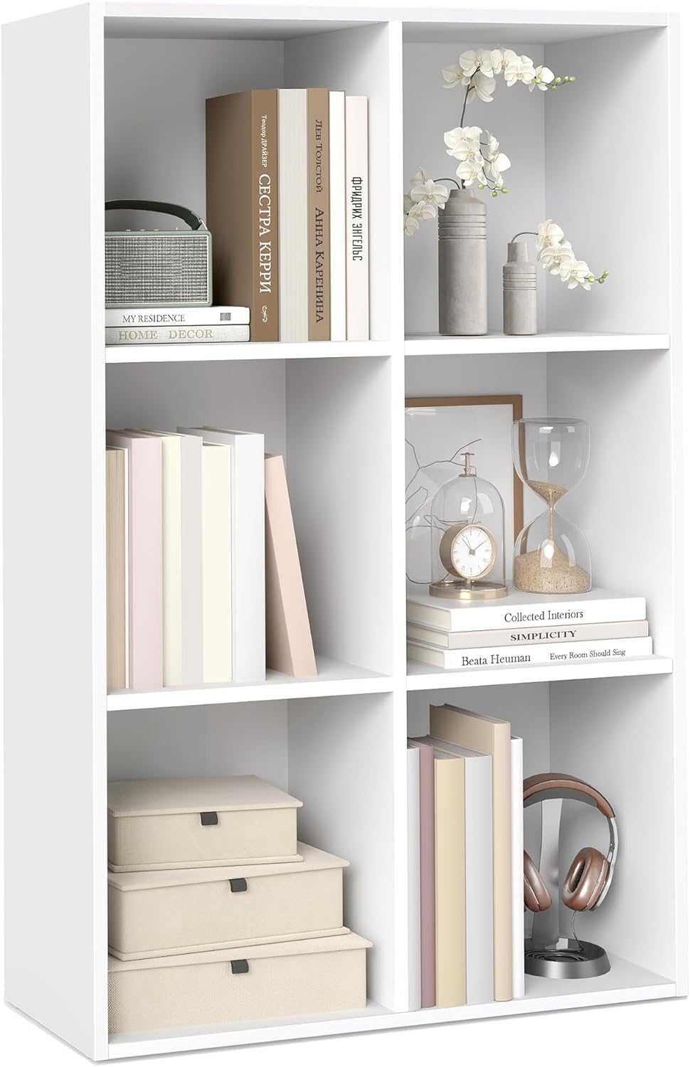 VASAGLE Custos Collection Bookshelf with 6 Compartments for Storage