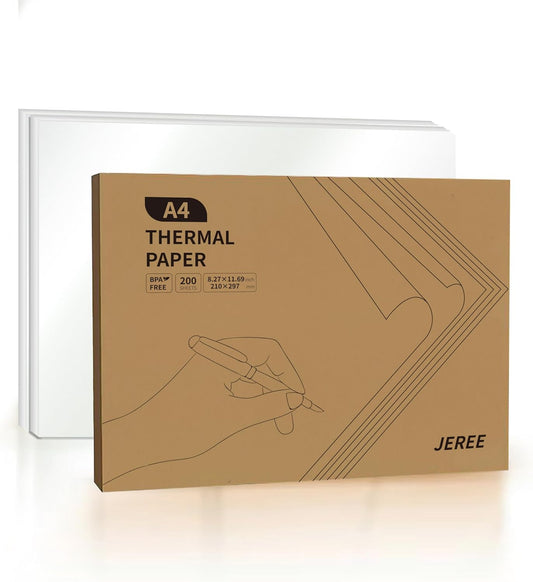200 Sheets Fax Paper for Portable Printers - A4 Size
