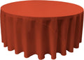 LA Linen Polyester Poplin Round Tablecloth, 132 in Rust - Durable