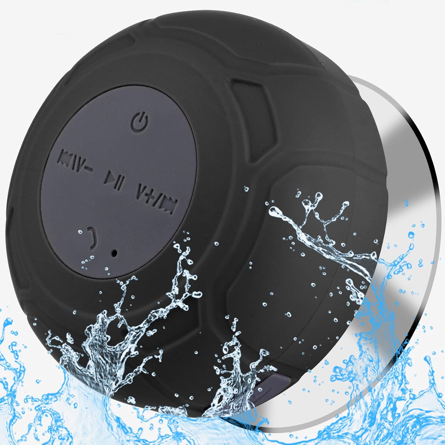 Waterproof Mini Bluetooth Shower Speaker - Handsfree Calls - Black