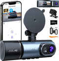 4K Dash Cam 3-Channel Dash Camera Front Inside Rear - Full Coverage