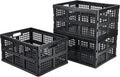 3-Pack Plastic Collapsible Storage Crates 30L - Space-Saving Set