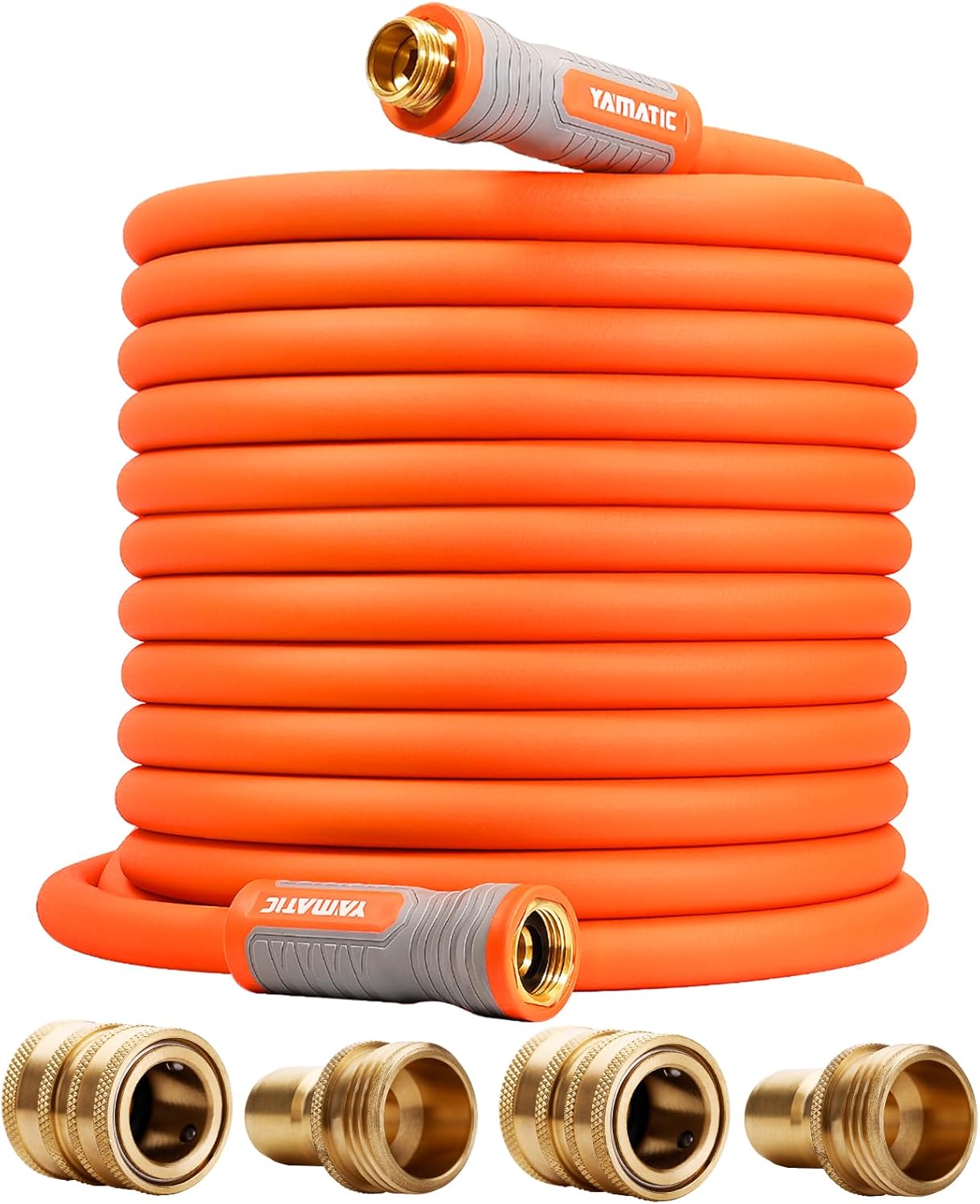 YAMATIC Garden Hose 5/8 in x 100 ft with Ergonomic Swivel Fittings