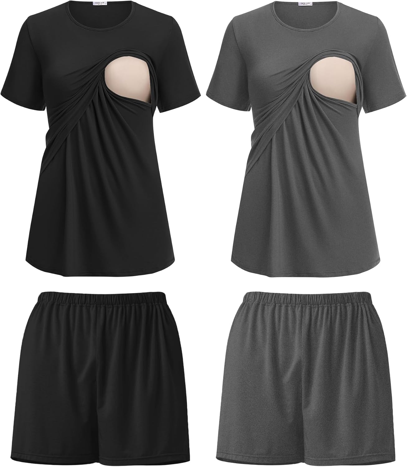Ekouaer 2 Pack Women's Nursing Pajamas Set for Comfort & Style