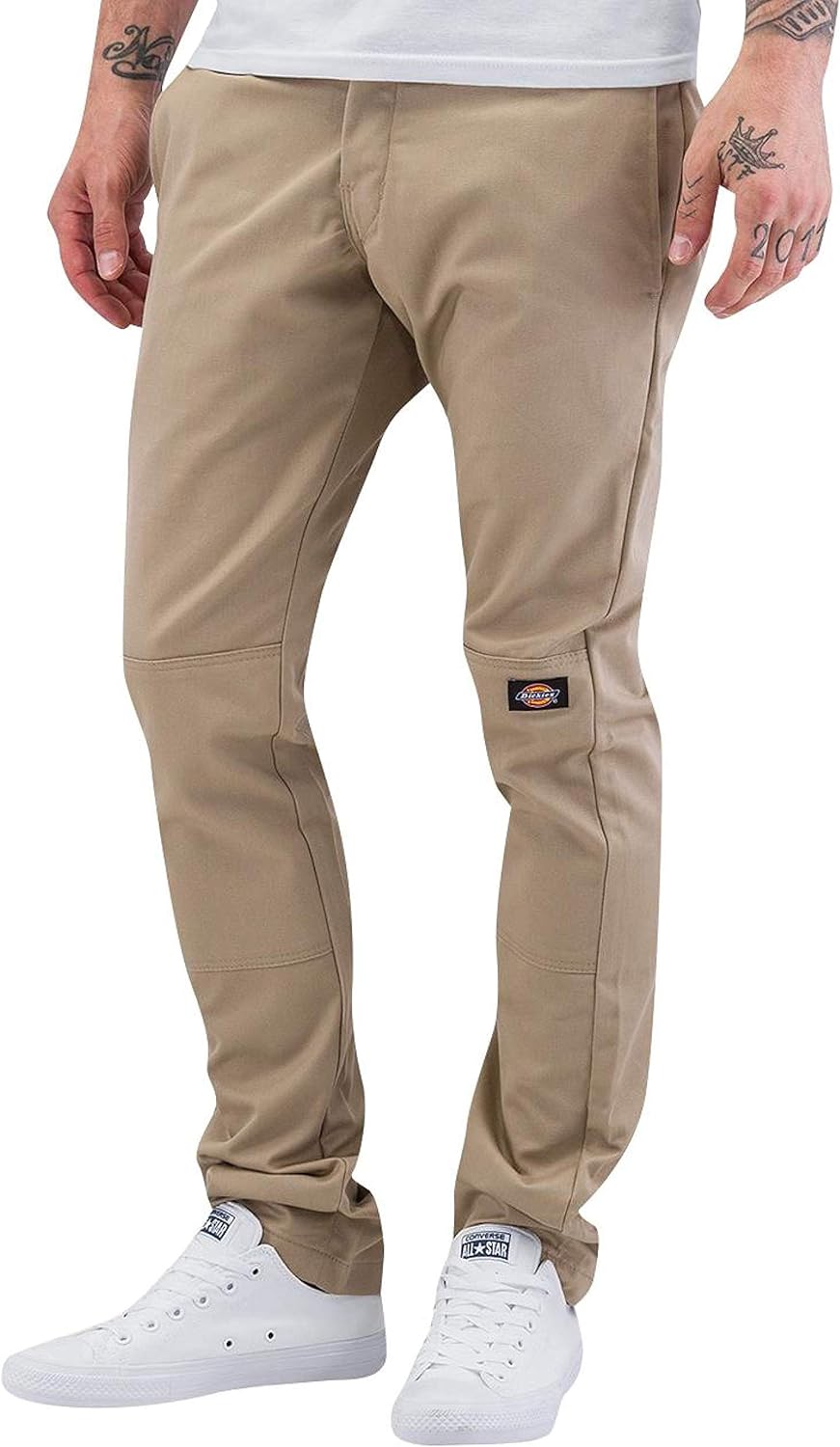 Dickies Men's Skinny Straight Double Knee Work Pants for Durability