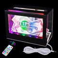 Light Up Tip Jar for Money - Acrylic Donation Ballot Box with LED