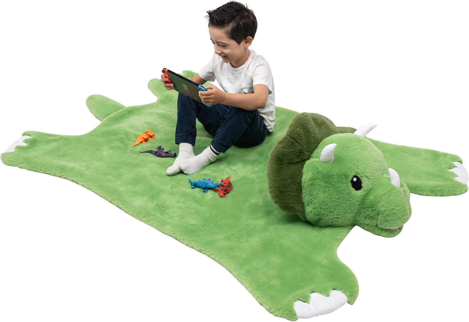 PlushieRug Dinosaur Animal Rug for Kids Room - Fluffy Fun