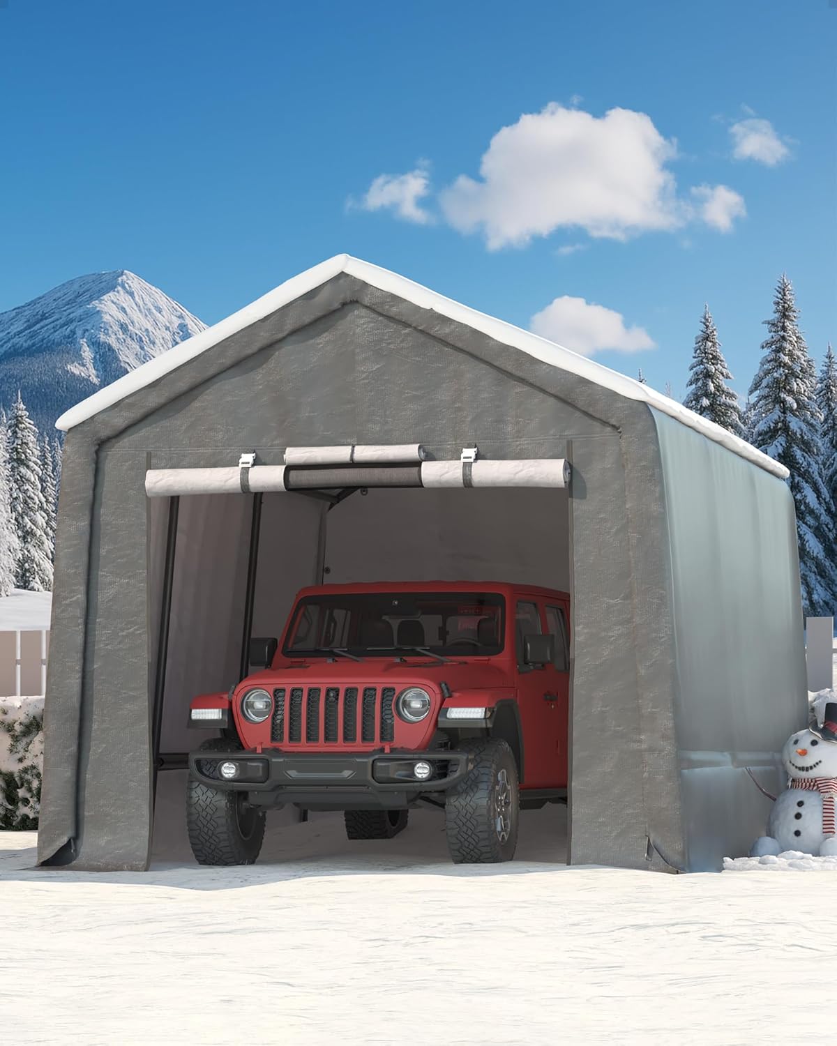 10x15FT Outdoor Portable Storage Shed with Roll-Up Door