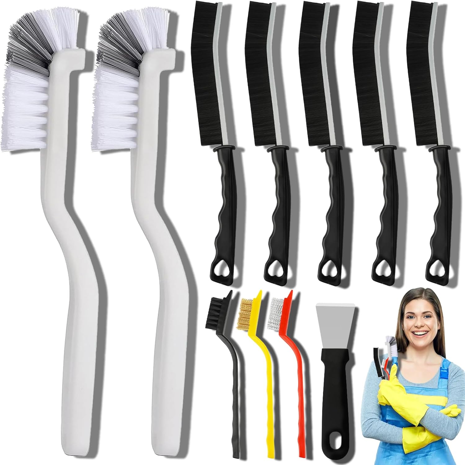 Dfacio 11Pcs Hard Bristle Brush Set - Ultimate Cleaning Power!
