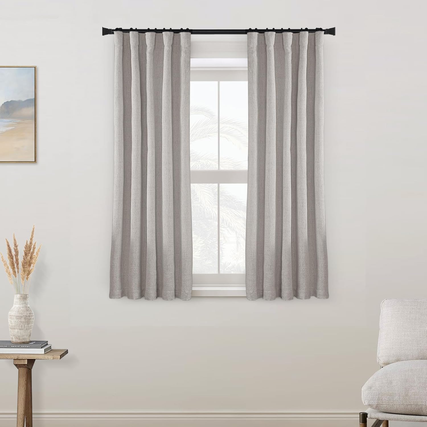 PANELSBURG 100% Blackout 45 Inch Curtains for Bedroom Living Room