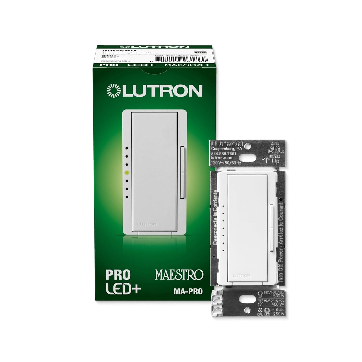 Lutron Maestro PRO LED+ Tap Dimmer Switch for Versatile Lighting