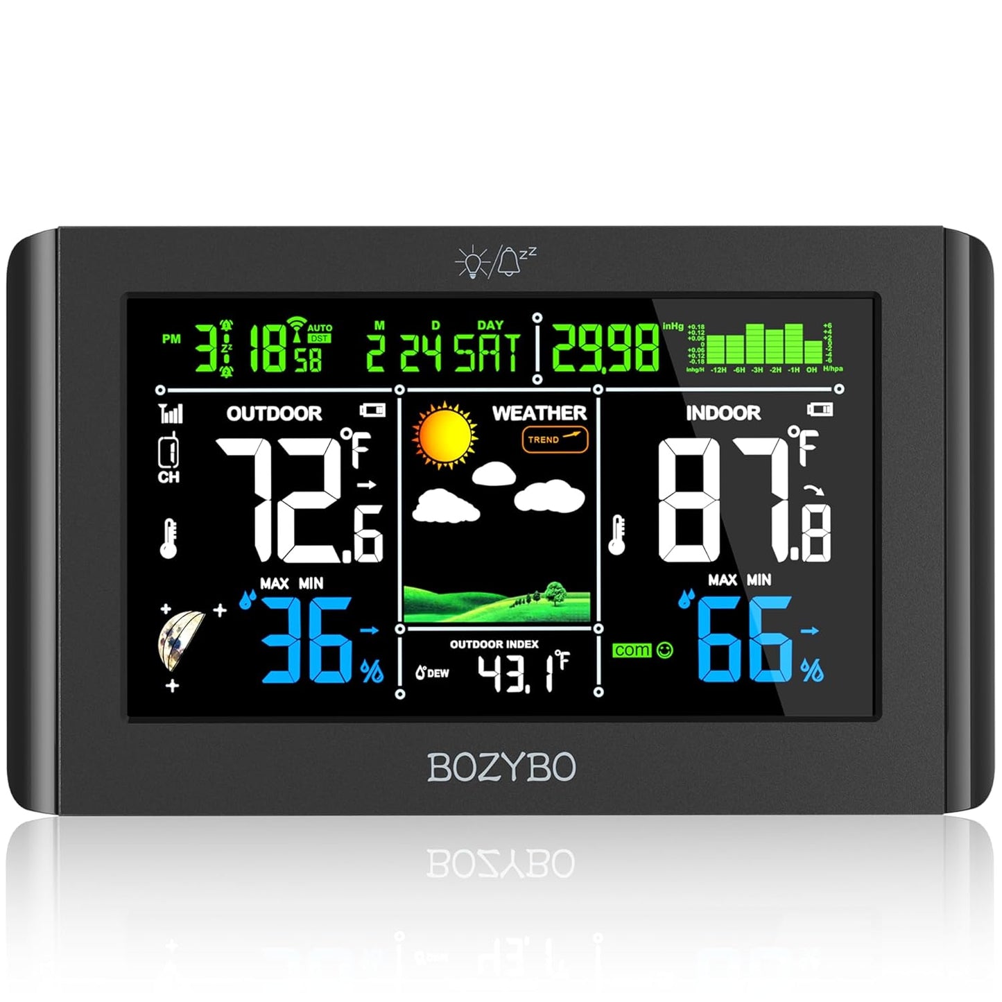 Wireless Indoor Outdoor Thermometer with Atomic Clock Features