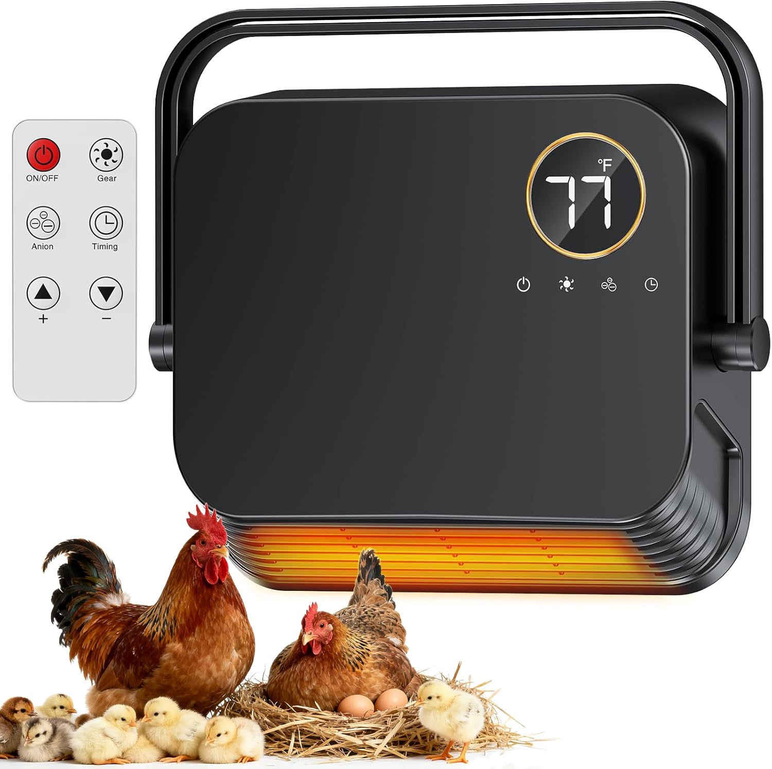 Chicken Coop Heater for Winter with 3 Modes and Fast Heating