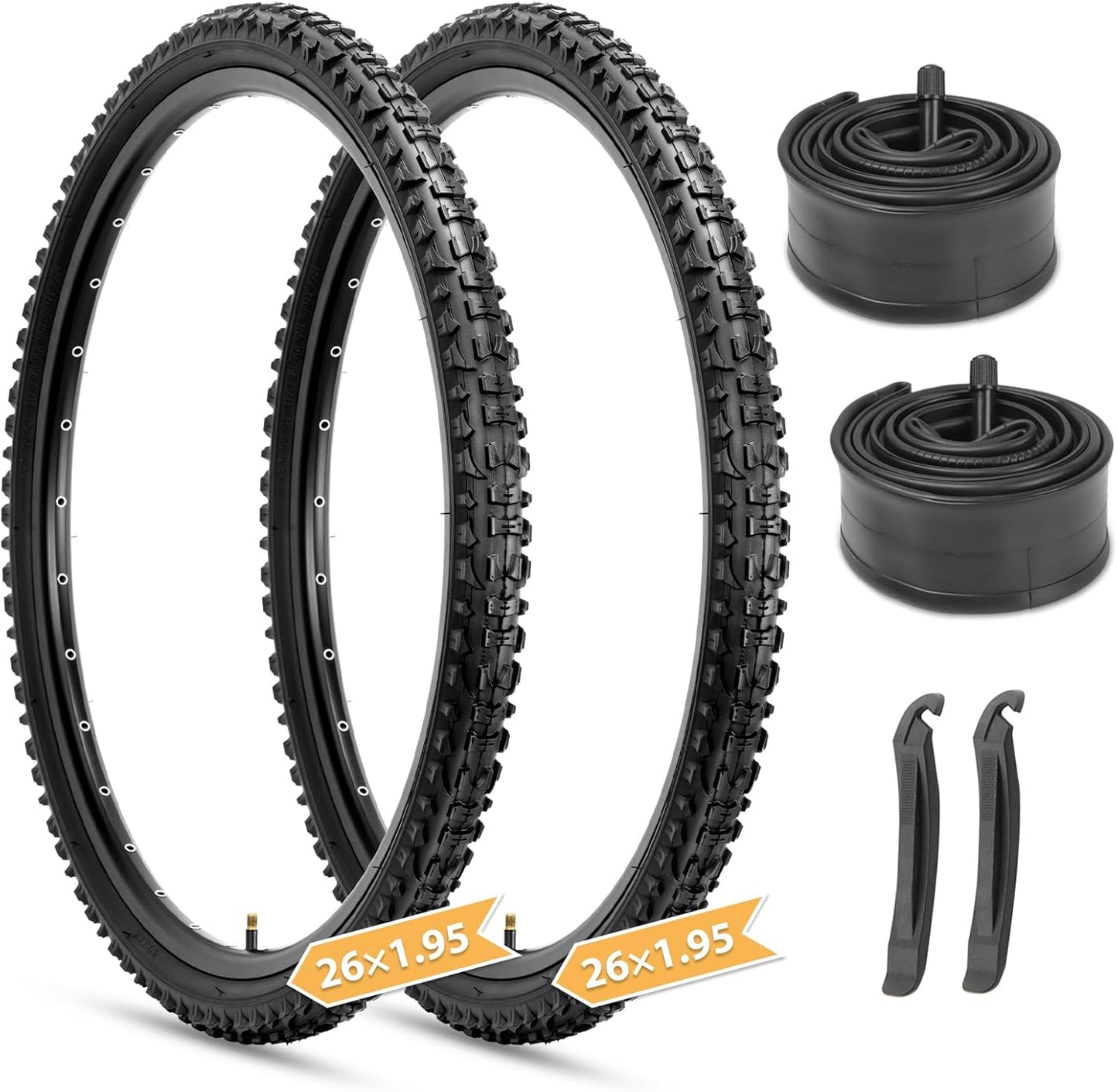 Hycline Mountain Bike Tires Set: Durable 26x1.95 Inch Tires