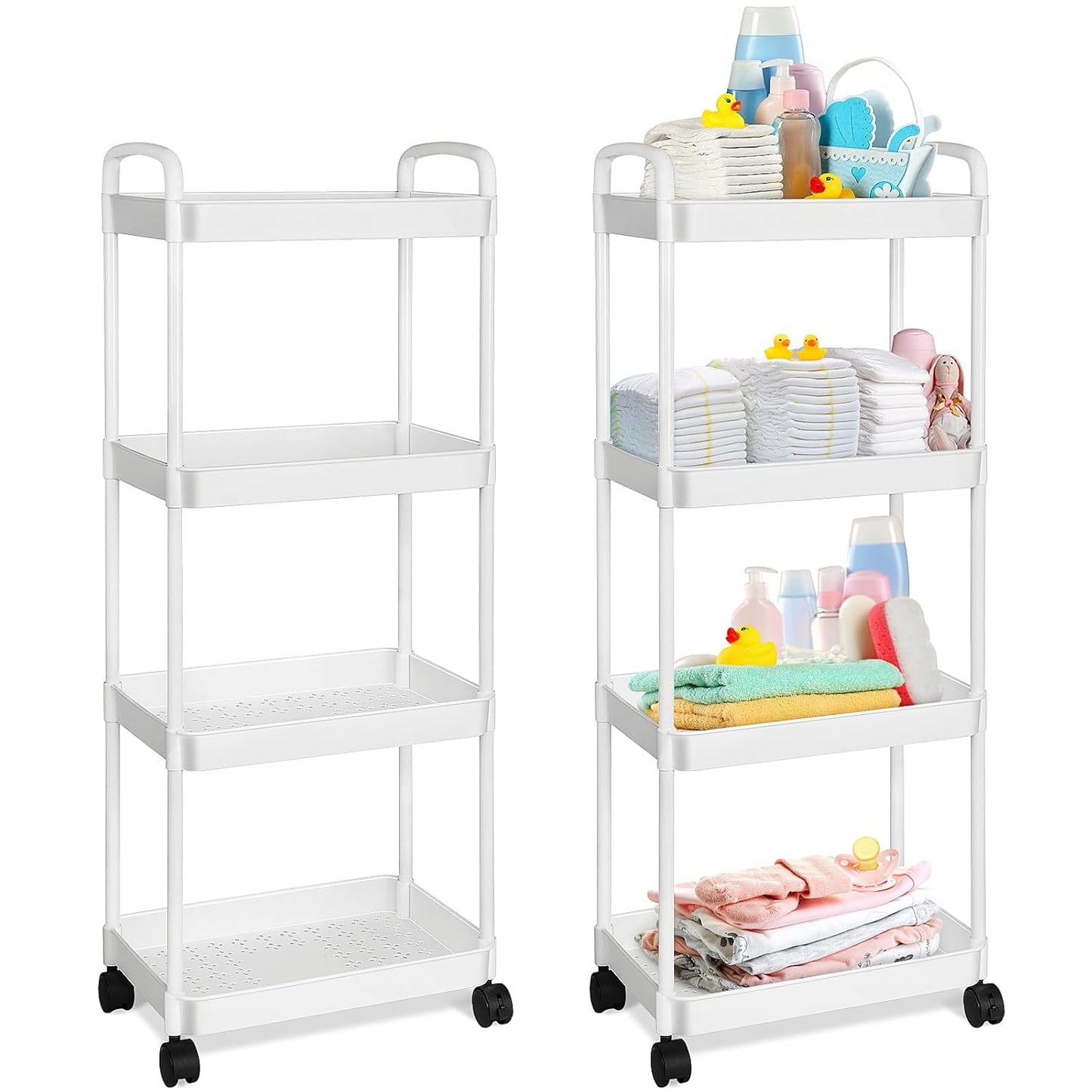 Rolling Diaper Cart Organizer - Simplify Nursery Storage
