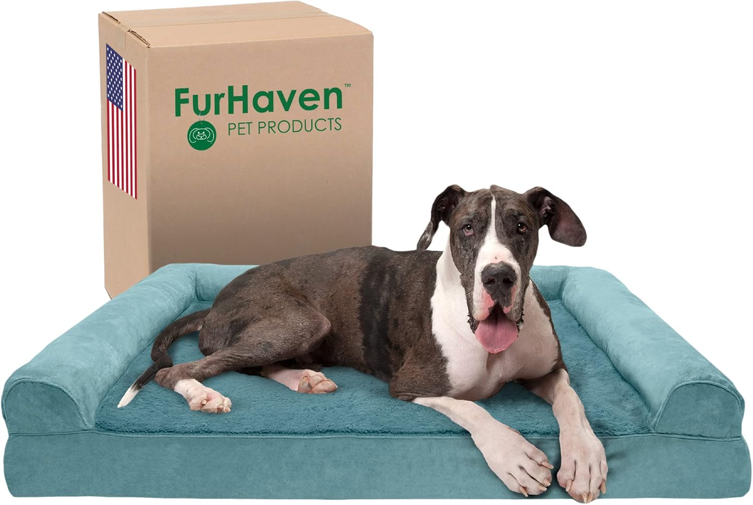 Furhaven Memory Foam Dog Bed for Large Dogs with Washable Cover