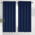 DWCN Bedroom Blackout Curtains 60 x 63 in Navy Blue - Energy Saving