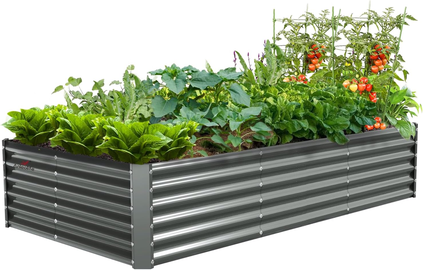Galvanized Raised Garden Bed Kit for Outdoor Plants and Vegetables
