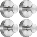 Suction Cup Hooks for Shower - No-Drill Brushed Nickel (4)