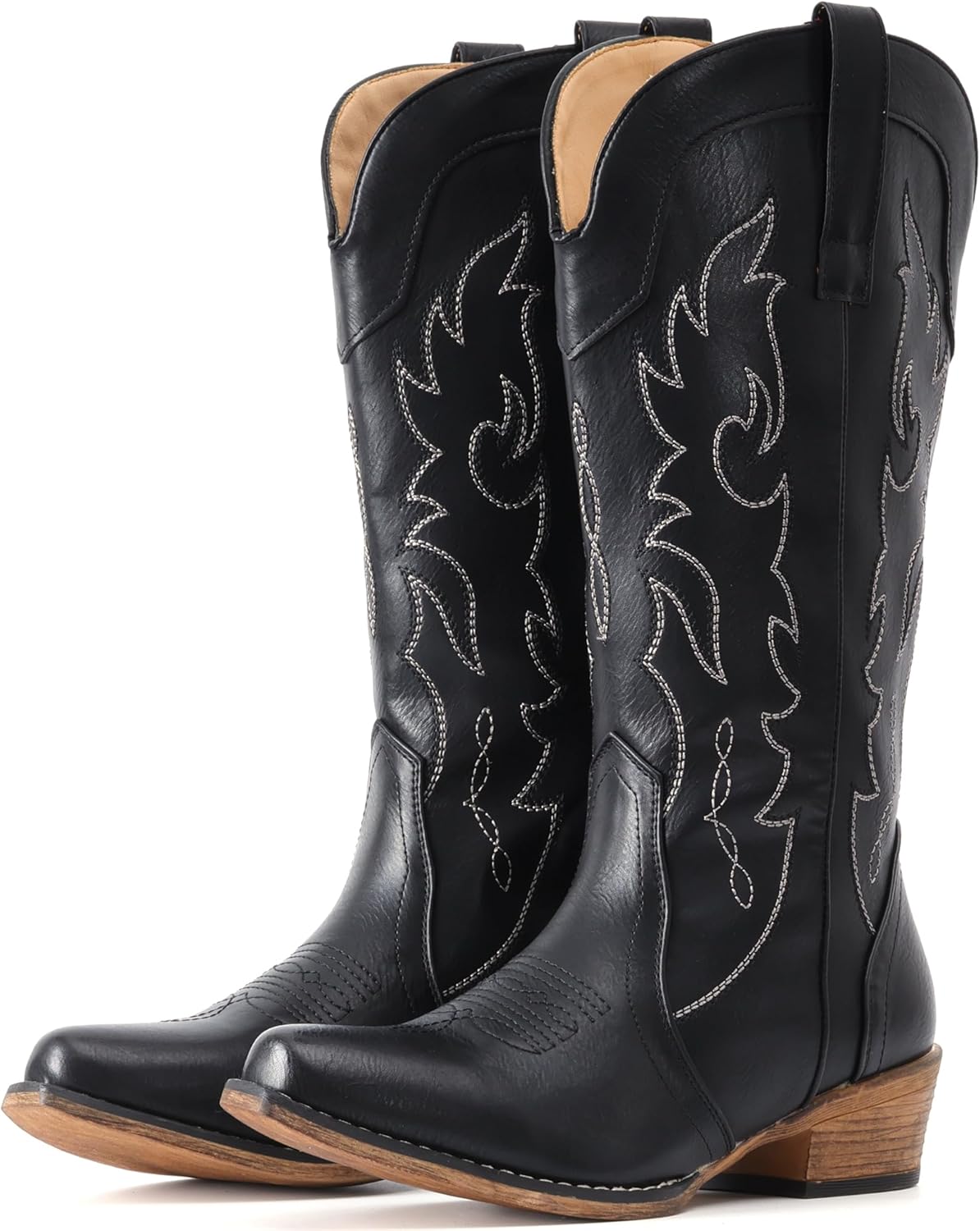 IUV Cowboy Boots for Women with Embroidery and Snip Toe Style