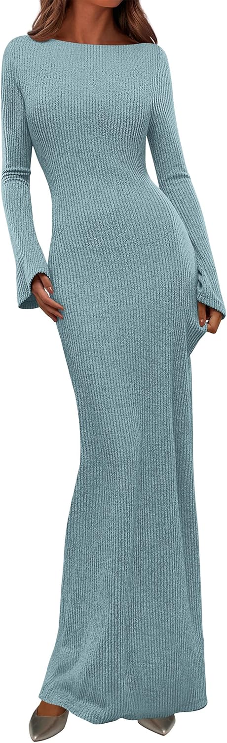 PRETTYGARDEN Women's Fall Fashion Long Sleeve Maxi Dress