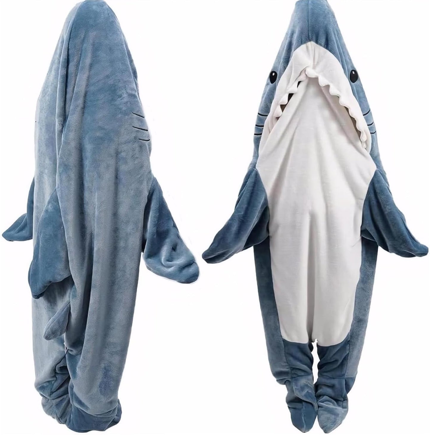 DDMY Shark Blanket Hoodie XL Size Cozy Flannel Onesie Blanket