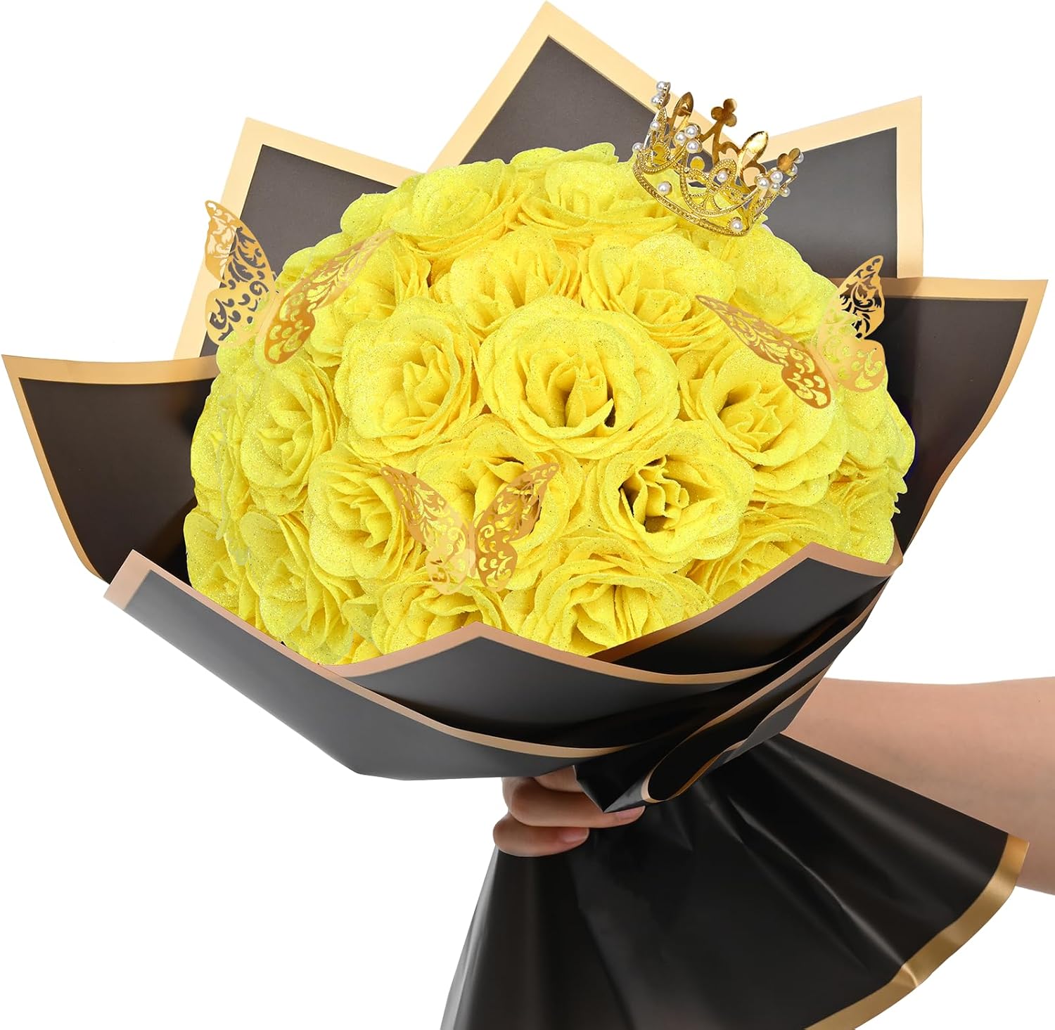 DIY Glitter Roses Bouquet for Everlasting Romantic Gifts
