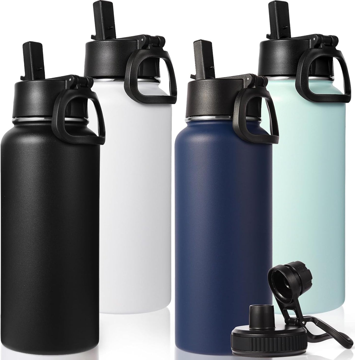 32 oz Insulated Water Bottles with 2 Lids for All Activities