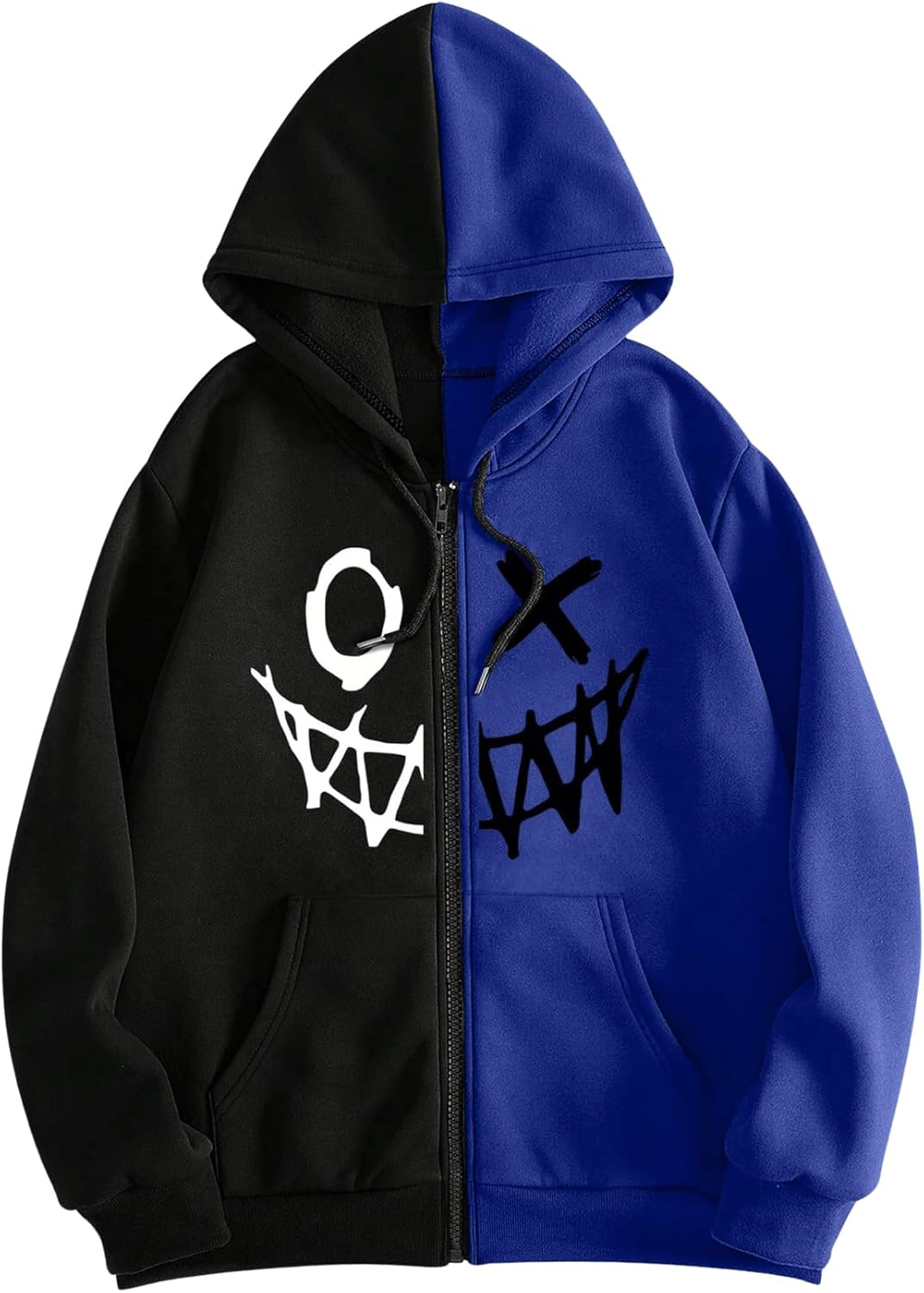Men's Zip Up Hoodies Graphic Long Sleeve Pullover Sweatshirt