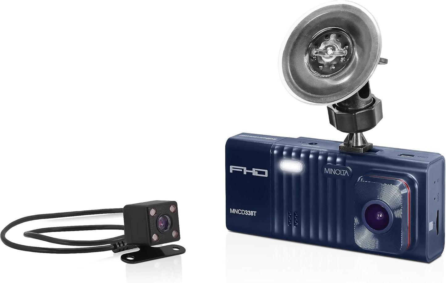 Minolta Dash Camera 3-Channel 1080P Car DVR for Safety
