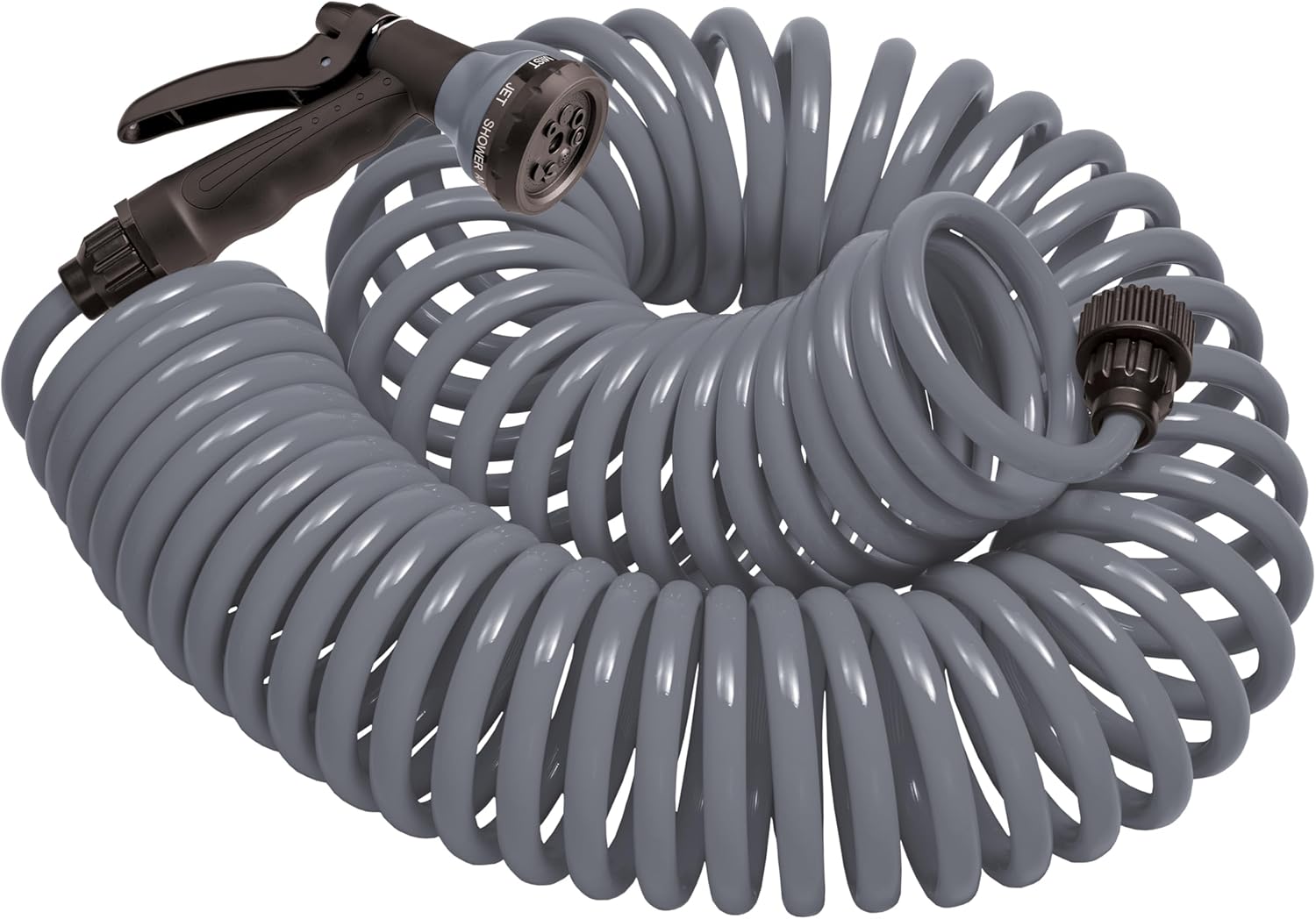 Orbit 27560 Coil Garden Hose with 8-Pattern Nozzle for Easy Use