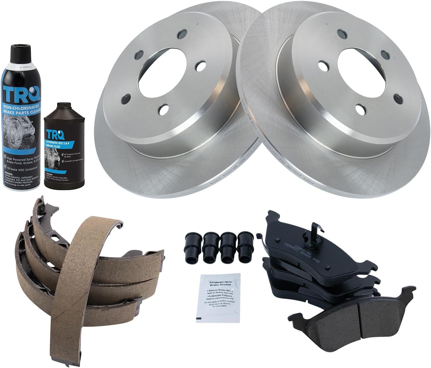 TRQ Rear Brake Pad & Rotor Kit for Chrysler & Dodge Vehicles
