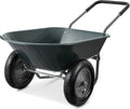 Dual-Wheel Home Utility Wheelbarrow 5 cu ft Capacity - Dark Gray