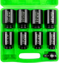 1/2ft Drive Impact Socket Set, 9-Piece SAE Deep Axle Nut Sockets