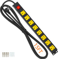 8 Outlet Power Strip 2100J Surge Protector - Heavy Duty 15ft Cord