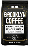BROOKLYN COFFEE Whole Bean Breakfast Blend 5lb - Smooth Morning Roast