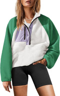 Yanekop Womens Fuzzy Fleece Pullover Sherpa Sweatshirt (Style 4FJV)
