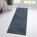 Modern Geometric Wave Blue 2x8 Area Rug - Soft Low-Pile Runner