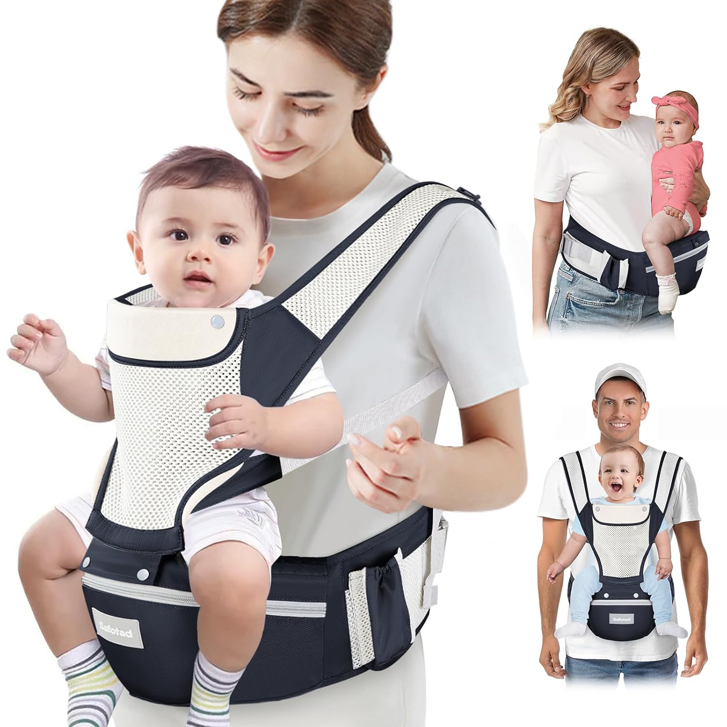 Lightweight Ergonomic Baby Carrier for Newborn to Toddler Use