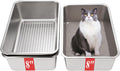 8in Sifting Cat Litter Box for Clumping Clay & Pine Pellets