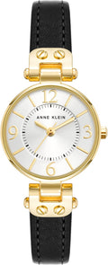 Anne Klein Women's Leather Strap Watch - Versatile Mother-of-Pearl