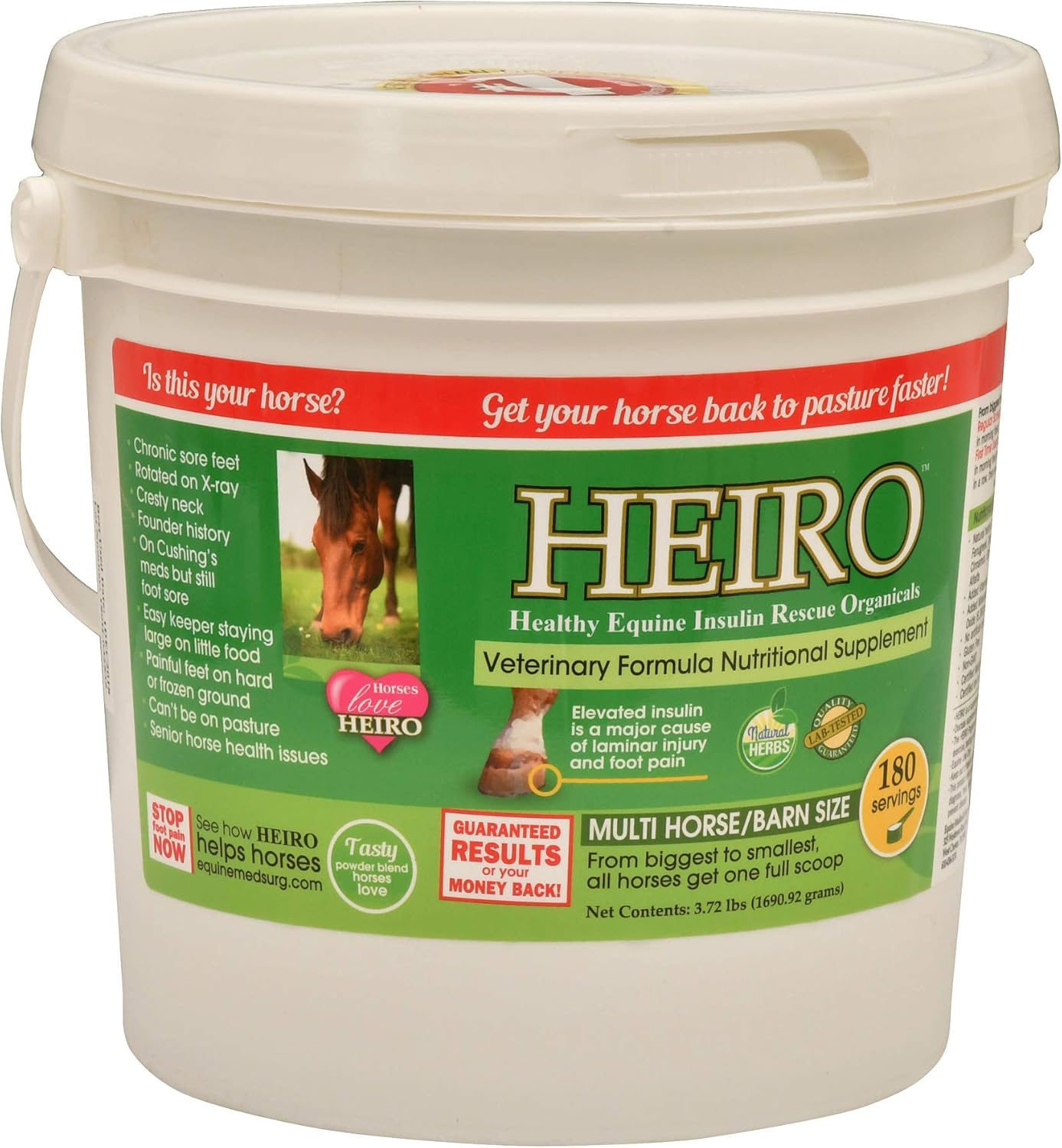 Heiro Insulin Resistance Supplement for Horses - 180 Servings
