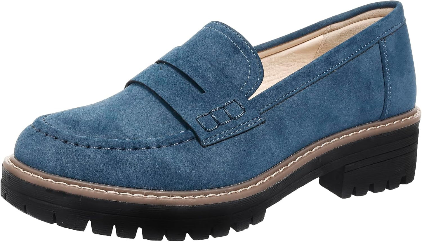 Stylish Retro Women's Platform Penny Loafers for Casual Work