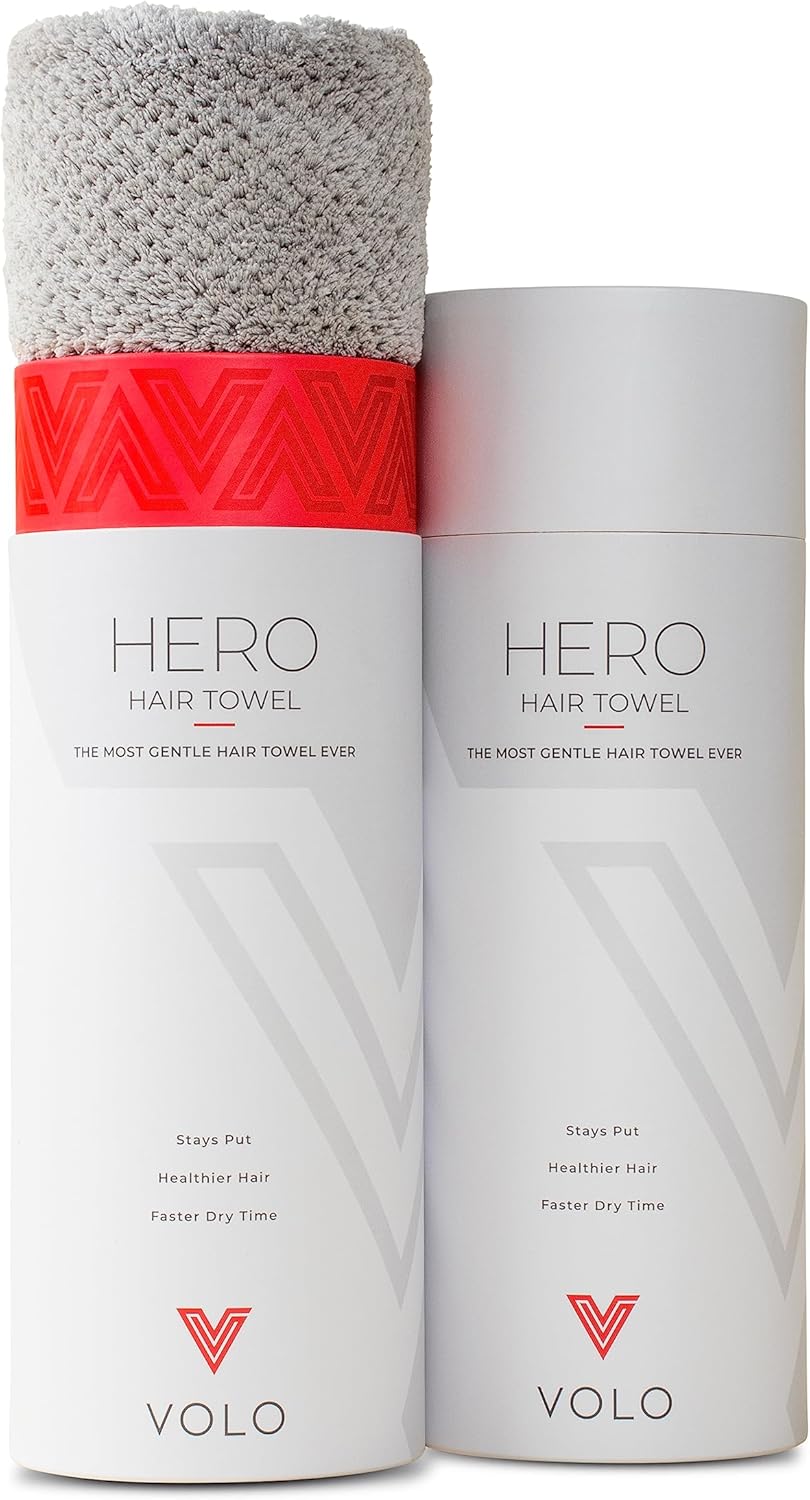 VOLO Hero Luna Gray Hair Towel - Ultra Soft, Quick Drying