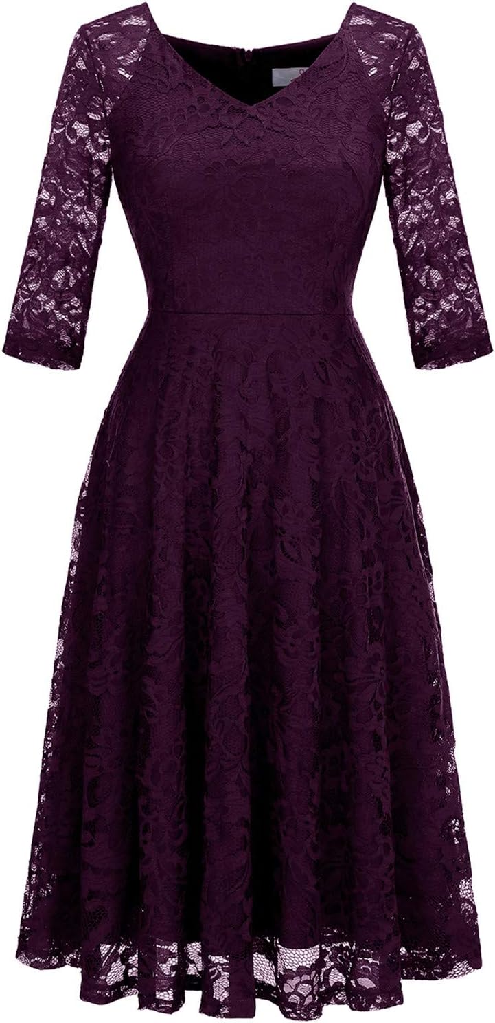 Elegant A-Line Lace Wedding Guest Dress for Formal Occasions