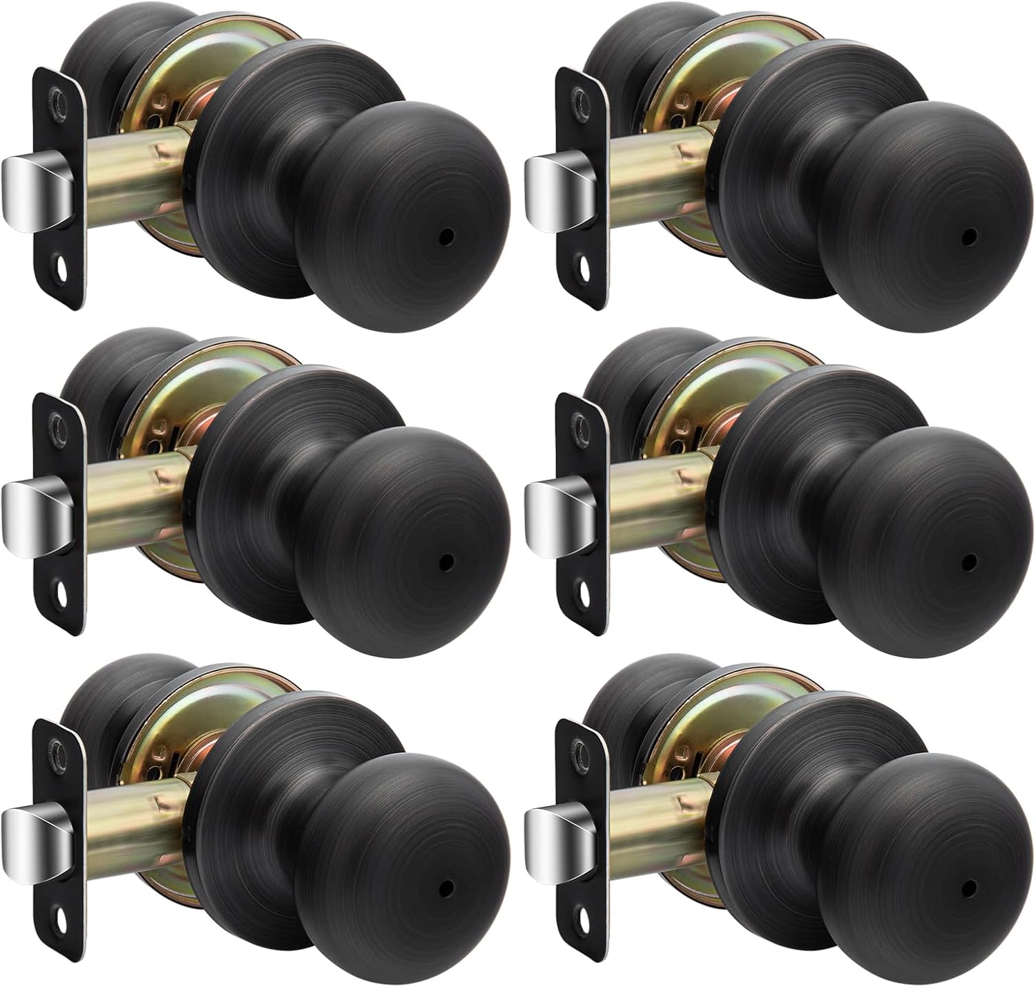 Brushed Bronze Door Knobs for Interior Privacy by goldenwarm