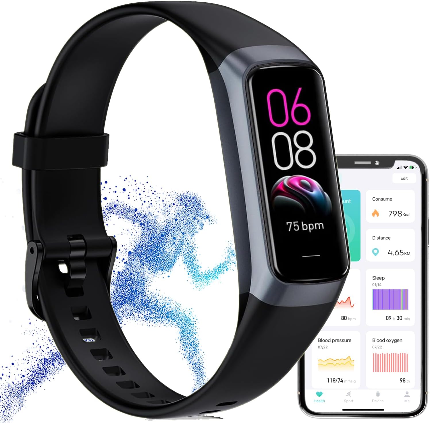 YIUZUIK Fitness Tracker 2025 - Monitors Health & Activity
