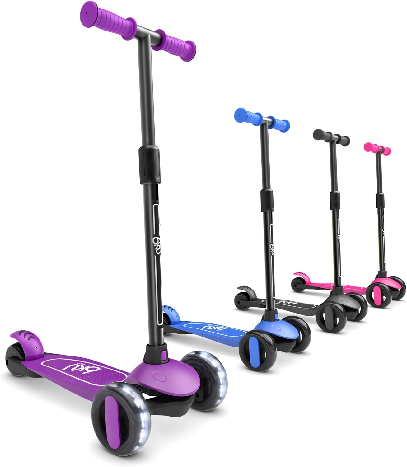 6KU Scooter for Kids Ages 3-10 with Flash Wheels and Safety