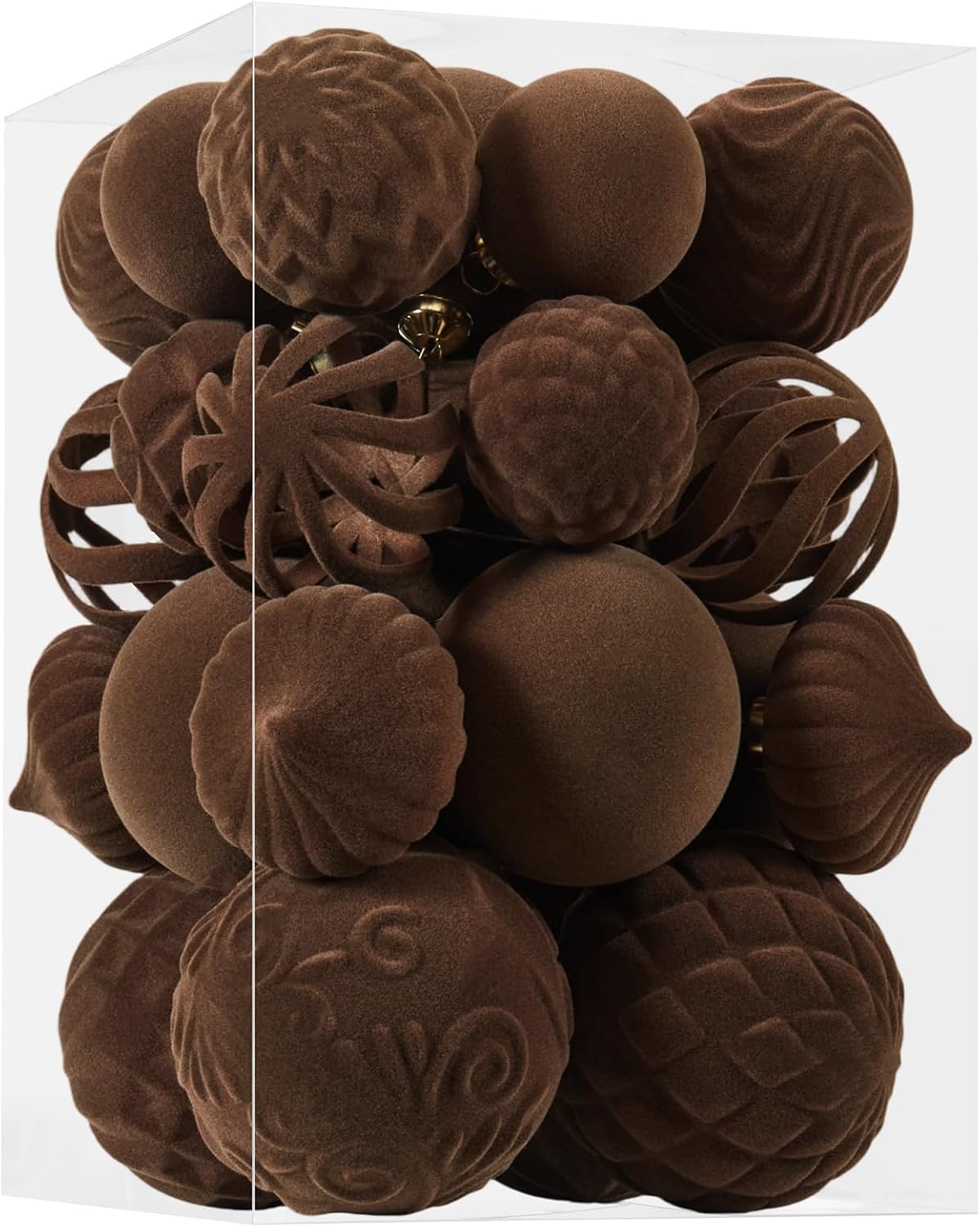 30pcs Velvet Christmas Ball Ornaments for Festive Decor
