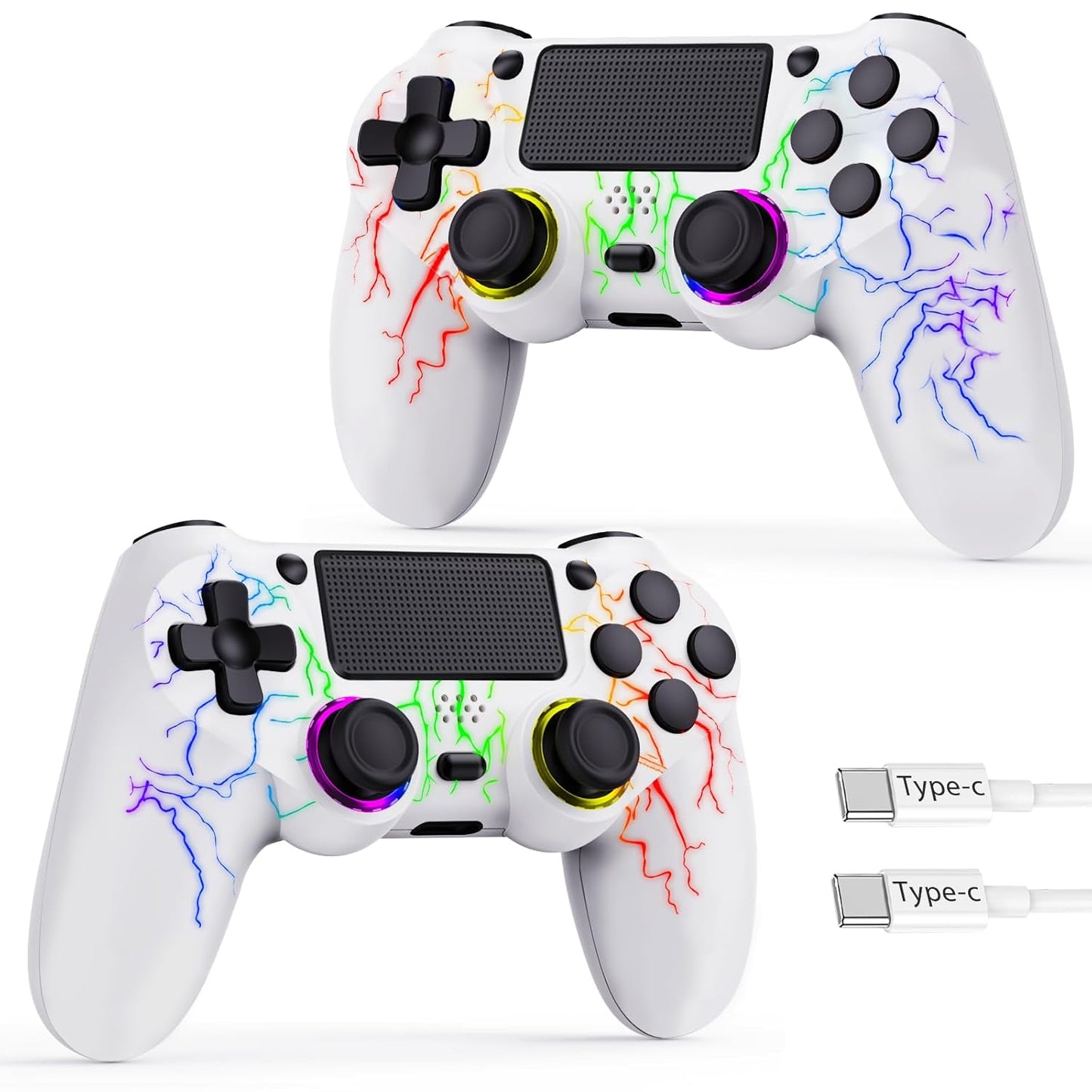 GamingBoy Wireless Controller for PS4 with RGB Light-up Design